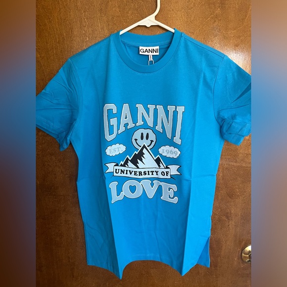 Ganni Tops - GANNI blue t shirt